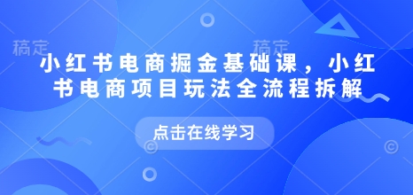 小红书电商掘金课，小红书电商项目玩法全流程拆解(更新5月)-财兔窝项目网