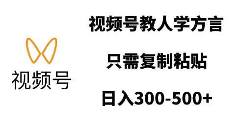 视频号教人学方言，只需复制粘贴，日入多张-财兔窝项目网