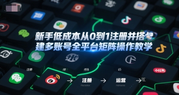 新手低成本从0到1注册并搭建多账号全平台矩阵操作教学，手机号-邮箱-IP-工具-财兔窝项目网