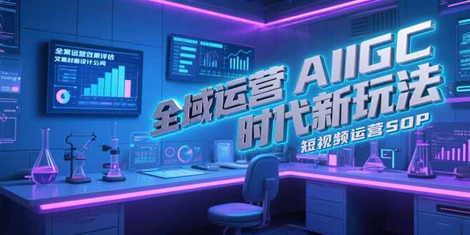 全域运营AIGC时代新玩法，文案封面设计公式，短视频运营SOP-财兔窝项目网