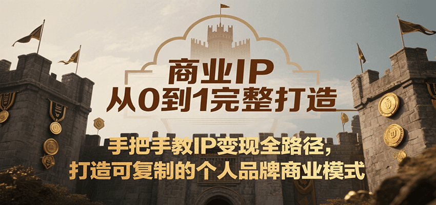 商业IP从0到1完整打造，手把手教IP变现全路径，打造可复制的个人品牌商业模式-财兔窝项目网