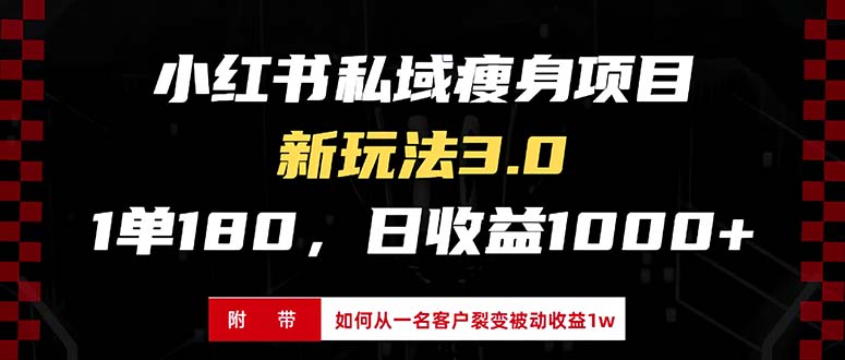 小红书瘦身项目3.0模式，新手小白日赚收益1000+(附从一名客户裂变收益…-财兔窝项目网