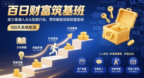 百日财富筑基班，助力普通人从认知到行动，带你解锁顶级财富密码-财兔窝项目网