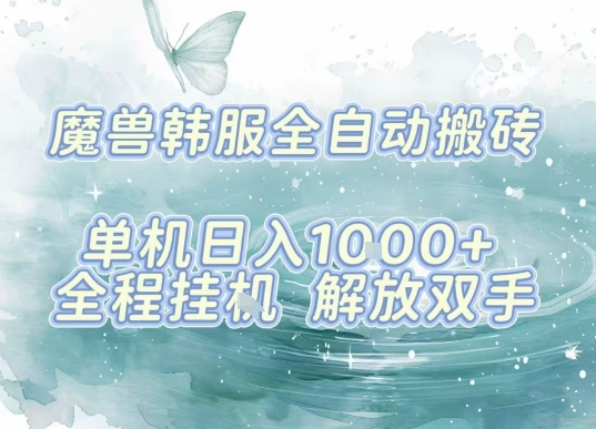 最新韩服游戏搬砖，单机日入1k+，全自动运行挂G项目，解放双手【揭秘】-财兔窝项目网
