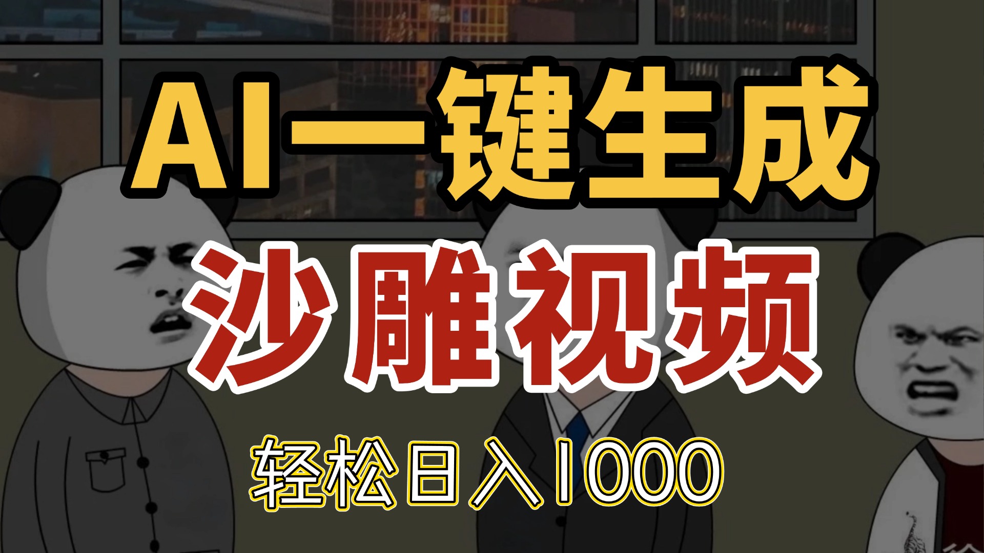 AI一键生成沙雕视频，一条视频千万播放，轻松日入1000-财兔窝项目网