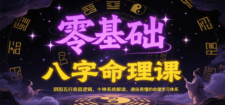 零基础八字命理课：阴阳五行底层逻辑，十神系统解读，通俗易懂的命理学习体系-财兔窝项目网