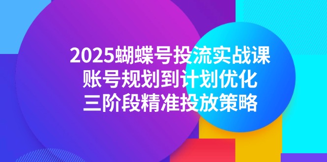 2025蝴蝶号投流实战课，账号规划到计划优化，三阶段精准投放策略-财兔窝项目网