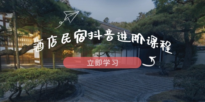 酒店民宿抖音进阶课程，掌握流量渠道与推流逻辑，打造爆款内容-财兔窝项目网
