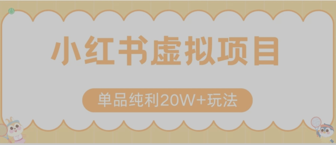 小红书卖虚拟产品，单品纯利20W+玩法分享（节系列课程）-财兔窝项目网