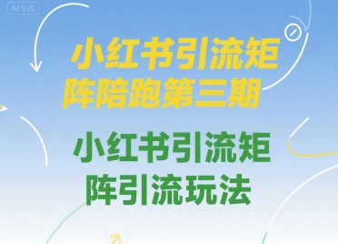 小红书引流矩阵陪跑第三期，小红书引流矩阵引流玩法-财兔窝项目网