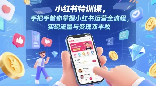 小红书特训课，手把手教你掌握小红书运营全流程，实现流量与变现双丰收-财兔窝项目网