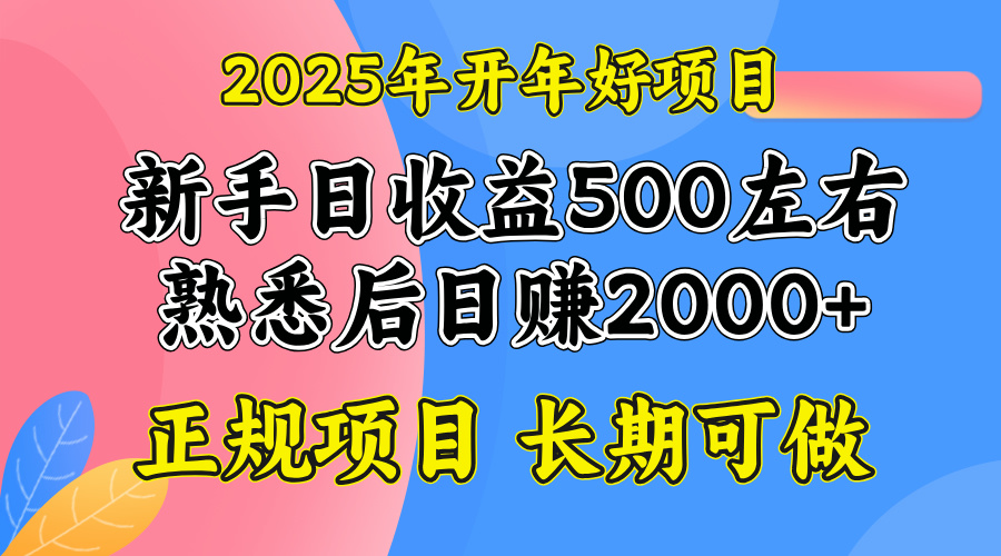 2025开年好项目，单号日收益2000左右-财兔窝项目网