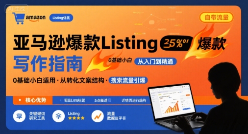 亚马逊爆款Listing写作方法，亚马逊0基础小白也能写爆款自带流量的Listing-财兔窝项目网