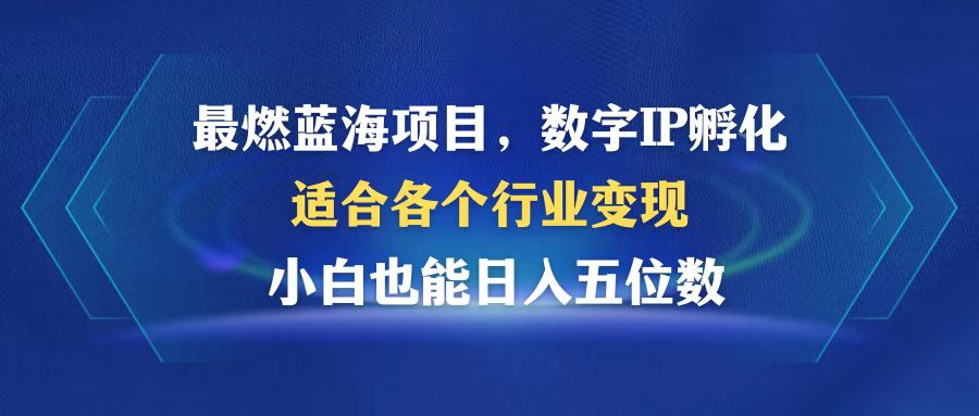 最燃蓝海项目  数字IP孵化  适合各个行业变现  小白也能日入5位数-财兔窝项目网