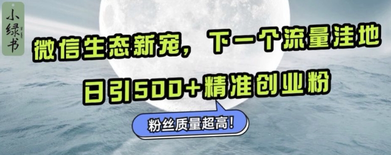 微信生态新宠小绿书：下一个流量洼地，日引500+精准创业粉，粉丝质量超高-财兔窝项目网