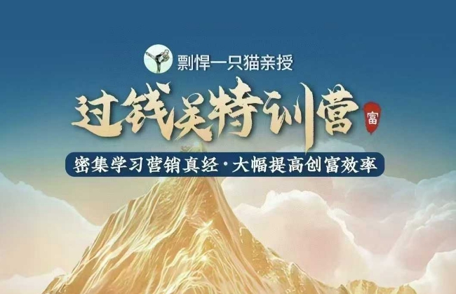 剽悍一只猫-过钱关特训营，学习营销真经 大幅度提高创富效率-财兔窝项目网