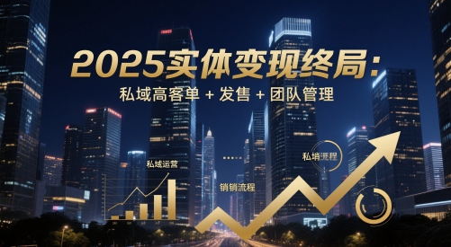 2025实体变现终局：私域高客单+发售+团队管理-财兔窝项目网