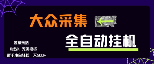 大众采集全自动玩法，新手小白轻松一天5张+，操作简单零成本【揭秘】-财兔窝项目网