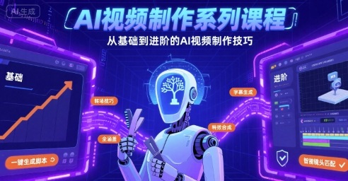 AI视频制作系列课程，从基础到进阶的AI视频制作技巧全涵盖-财兔窝项目网