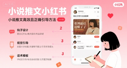 小说推文小红书高转化引导方法实操课，小说推文高效且正确引导方法-财兔窝项目网
