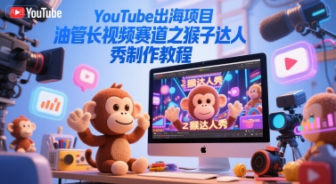 YouTube出海项目，油管长视频赛道之猴子达人秀制作教程-财兔窝项目网