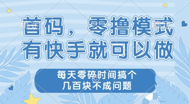 首码零撸项目，有快手就可以做，每天业务时间搞个几张不是问题【揭秘】-财兔窝项目网