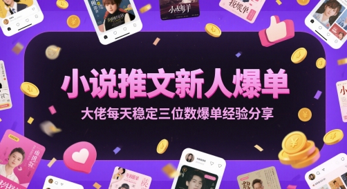 小说推文新人爆单大佬每天稳定三位数爆单经验分享-财兔窝项目网