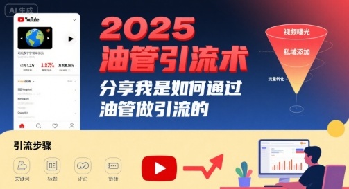 2025油管引流术，分享我是如何通过油管做引流的-财兔窝项目网