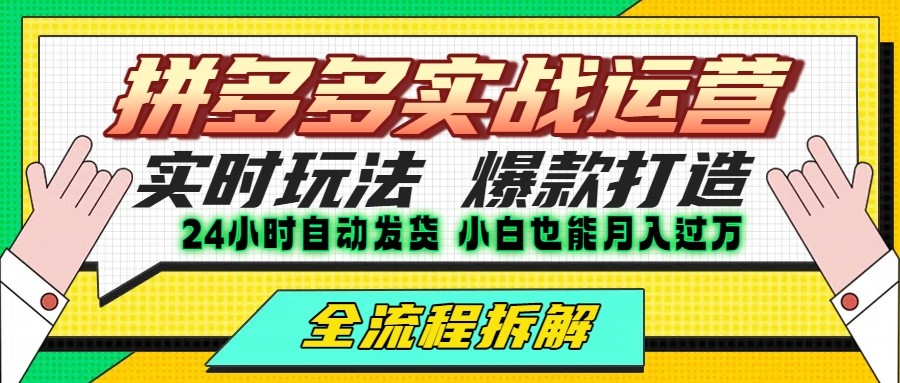 拼多多最新实战运营高投产：长久稳定项目，单店利润一天三位数-财兔窝项目网