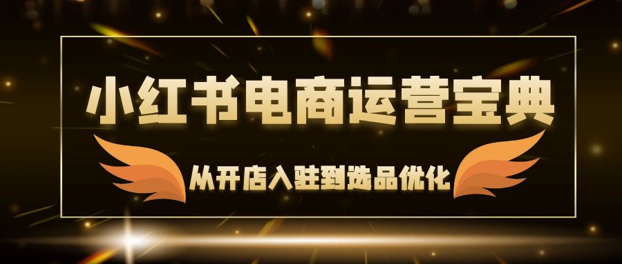 小红书电商运营宝典：从开店入驻到选品优化，一站式解决你的电商难题-财兔窝项目网