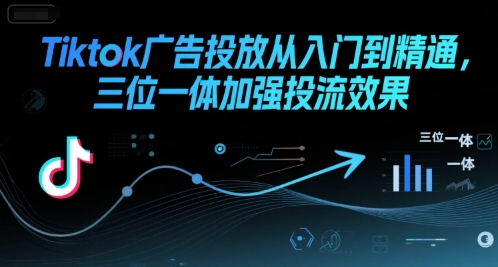 Tiktok广告投放从入门到精通，三位一体加强投流效果-财兔窝项目网