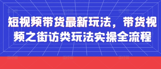 短视频带货最新玩法，带货视频之街访类玩法实操全流程-财兔窝项目网
