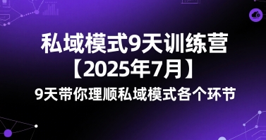 私域模式9天训练营【2025年7月】​9天带你理顺私域模式各个环节-财兔窝项目网