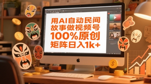 用AI自动民间故事做视频号，100%原创，矩阵日入1k+-财兔窝项目网