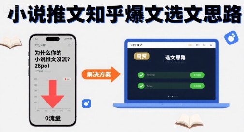 为什么你的小说推文没流量？小说推文知乎爆文选文思路-财兔窝项目网