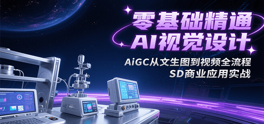 零基础精通AI视觉设计，AiGC从文生图到视频全流程，SD商业应用实战-财兔窝项目网