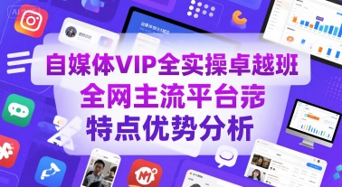 自媒体VIP全实操卓越班，全网主流平台特点优势分析-财兔窝项目网