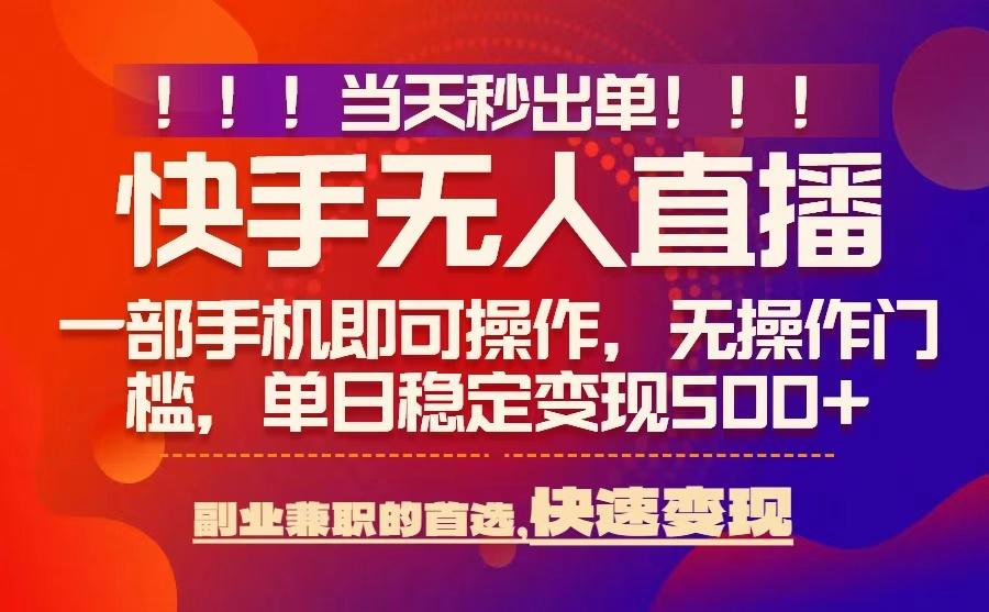 当天秒出单，无人直播最新技术，0风控，轻松日入5张+【揭秘】-财兔窝项目网