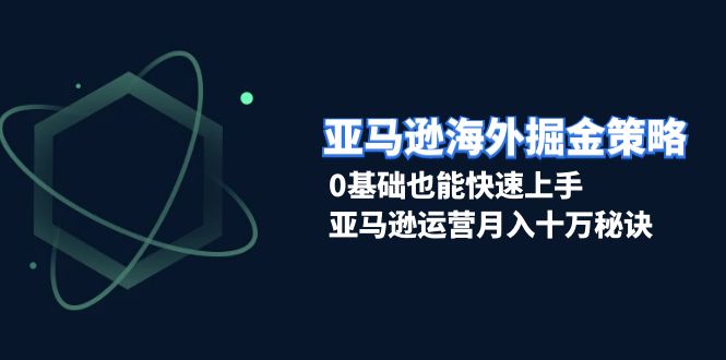亚马逊海外掘金策略，0基础也能快速上手，亚马逊运营月入十万秘诀-财兔窝项目网