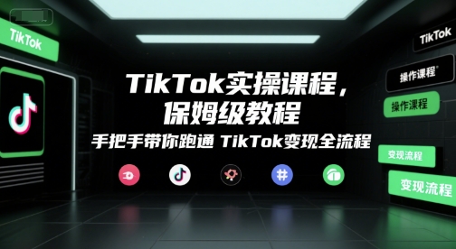 TikTok实操课程，保姆级教程，手把手带你跑通TikTok变现全流程-财兔窝项目网
