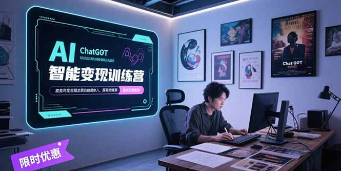 AI智能变现训练营，ChatGPT写作变现，电影解说制作，图文带货方法论-财兔窝项目网