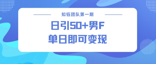 男粉引流新方法不违规，当日即可变现-财兔窝项目网