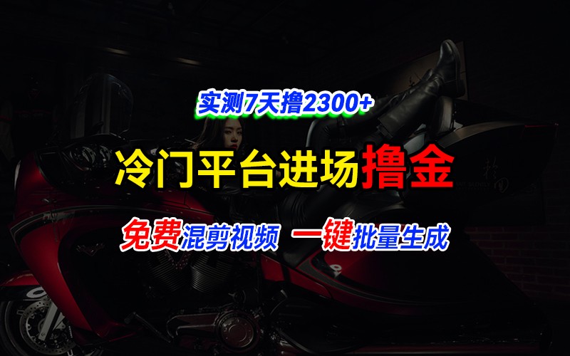 全新冷门平台vivo视频，快速免费进场搞米，通过混剪视频一键批量生成，实测7天撸2300+-财兔窝项目网