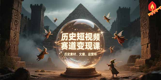 历史短视频赛道变现课，百集素材库应用，文案剪辑技巧，账号运营全案-财兔窝项目网