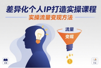 差异化个人IP打造实操课程，实操流量变现方法-财兔窝项目网