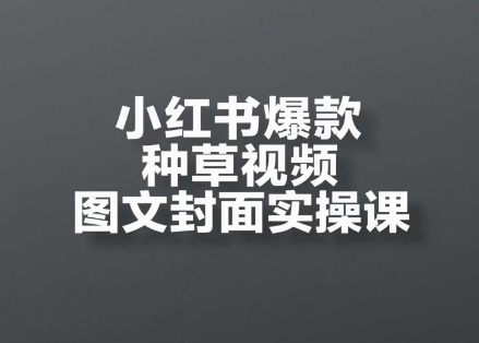 小红书爆款种草视频图文封面实操课，​开店、选品、引流、变现全流程-财兔窝项目网