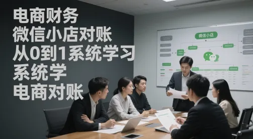 电商财务微信小店对账，从0到1系统学习电商对账-财兔窝项目网