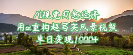 AI视觉疗愈经济：用ai重构超写实风景视频，单日变现多张-财兔窝项目网