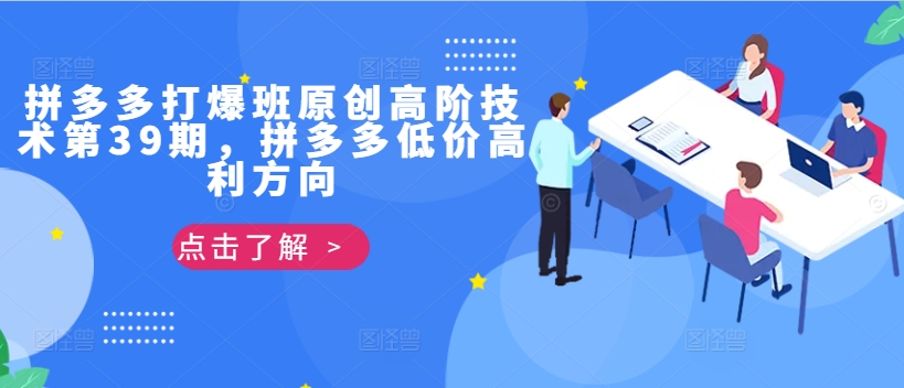 拼多多打爆班原创高阶技术第39期，拼多多低价高利方向-财兔窝项目网