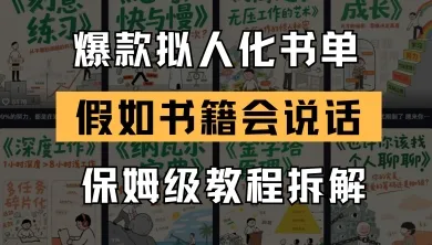 最新爆款拟人化书单玩法，假如书籍会说话，保姆级教程-财兔窝项目网